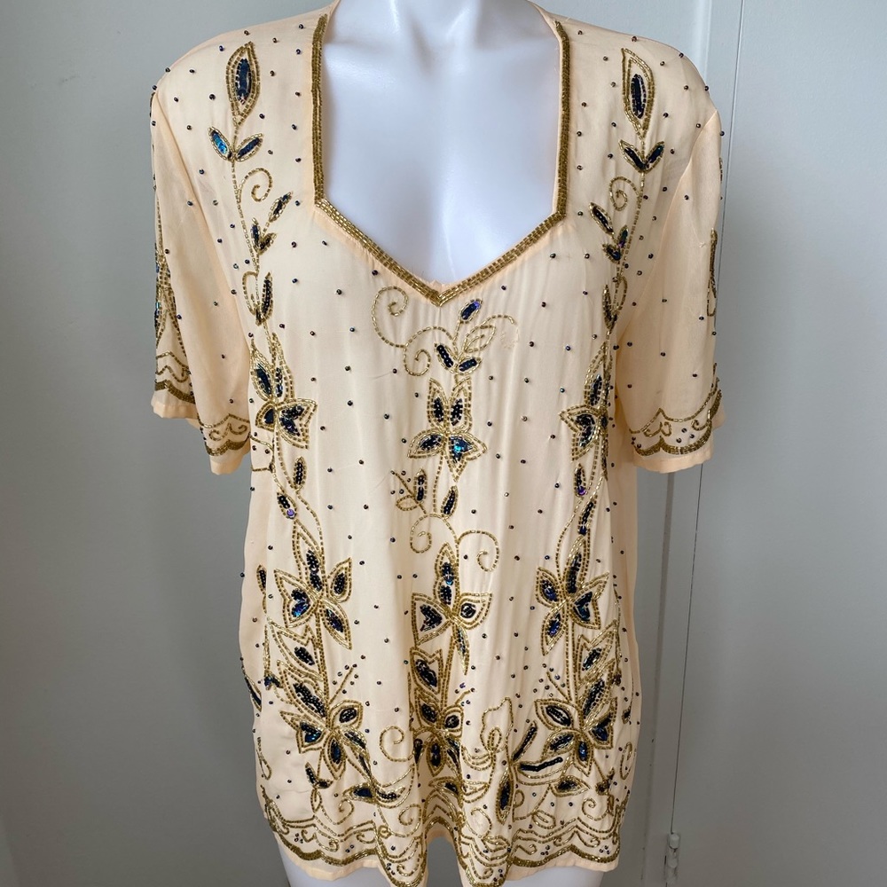 Sheer embellished top